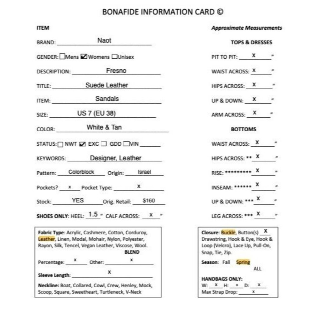 Naot Womens Fresno Suede Leather Sandals Size US 7 EU 38 White Beige Tan SP NWOT - Picture 11 of 11